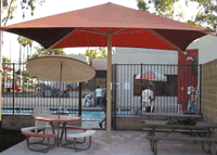 single column shade structure