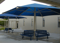 hexagon single post umbrella